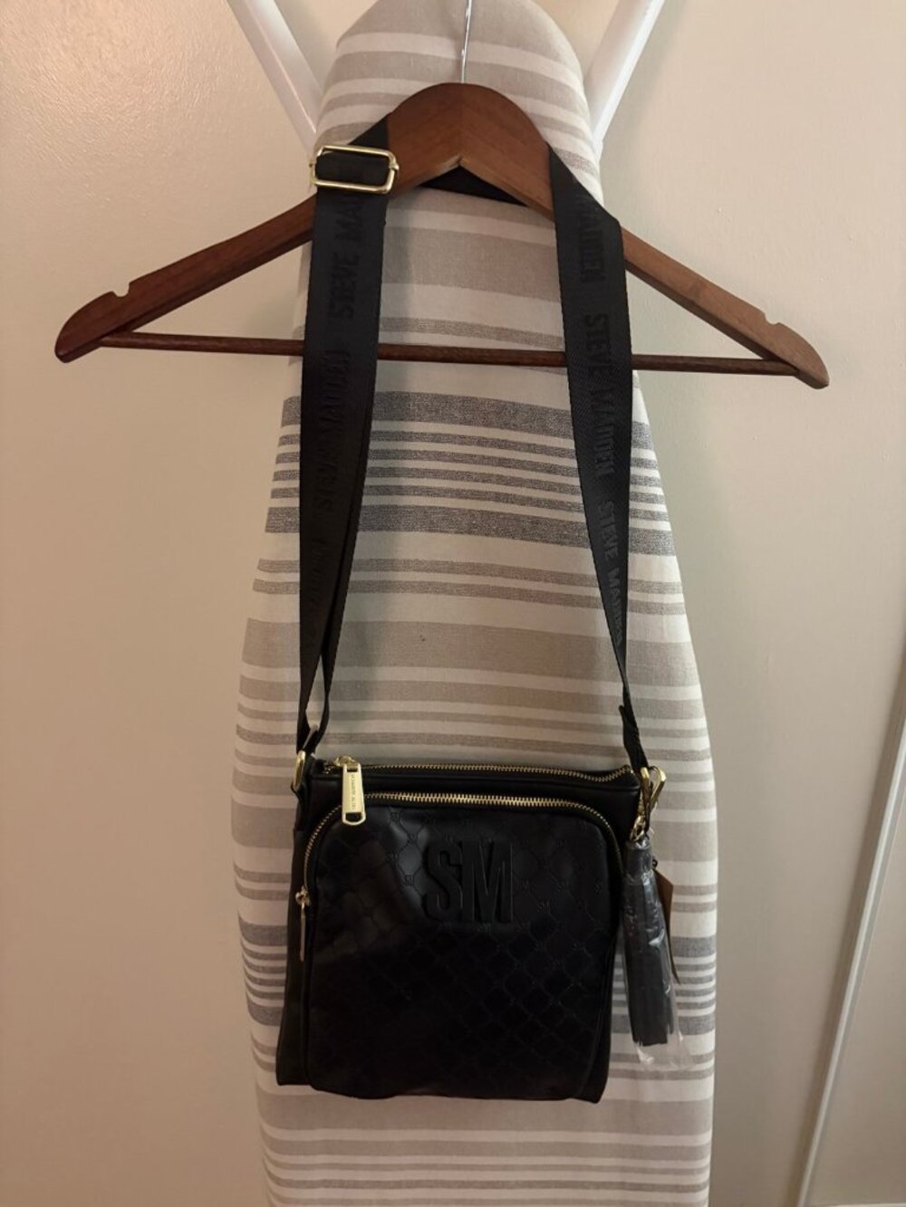 Steve Madden Black Quilted Crossbody Bag